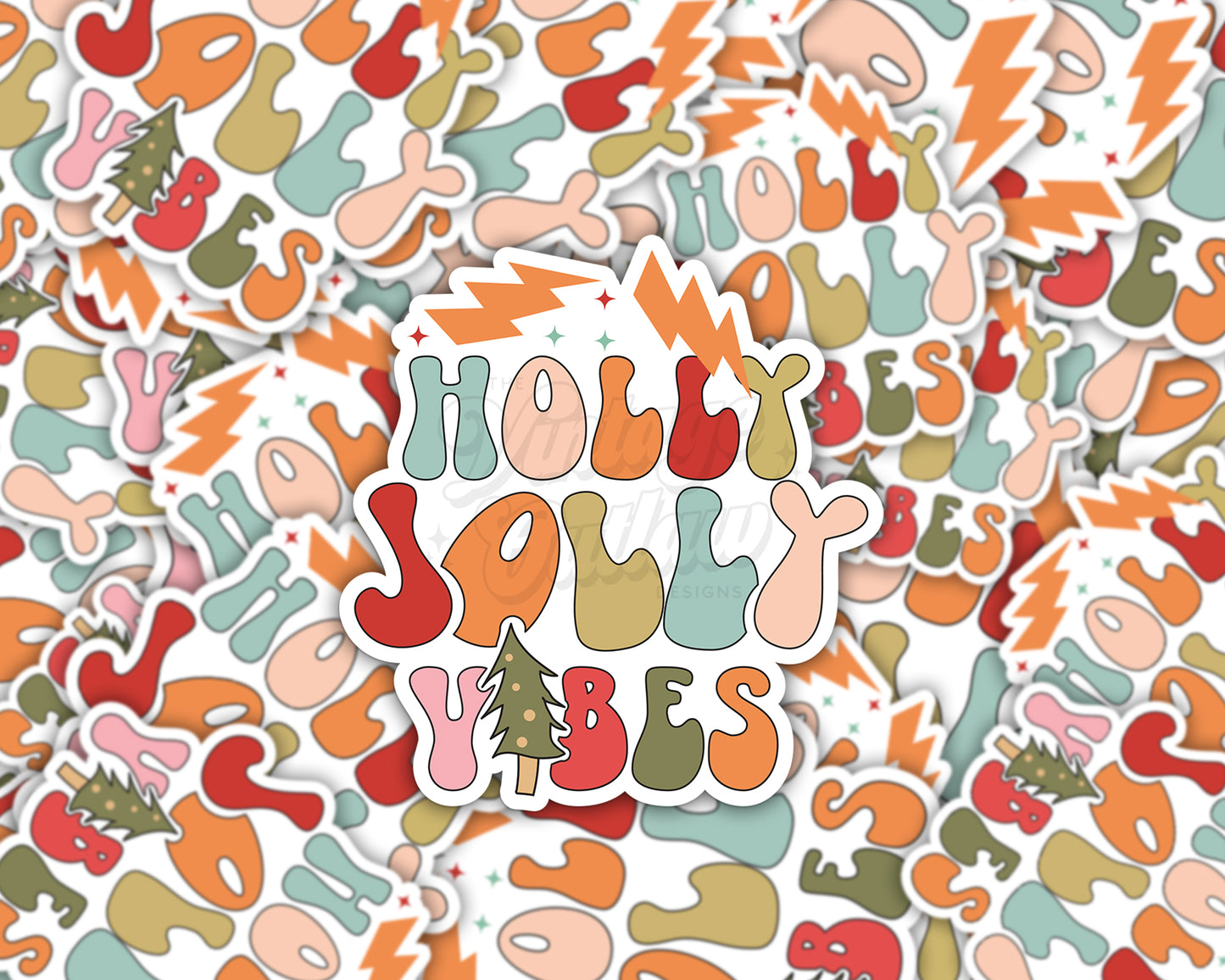 Holly Jolly Vibes Sticker