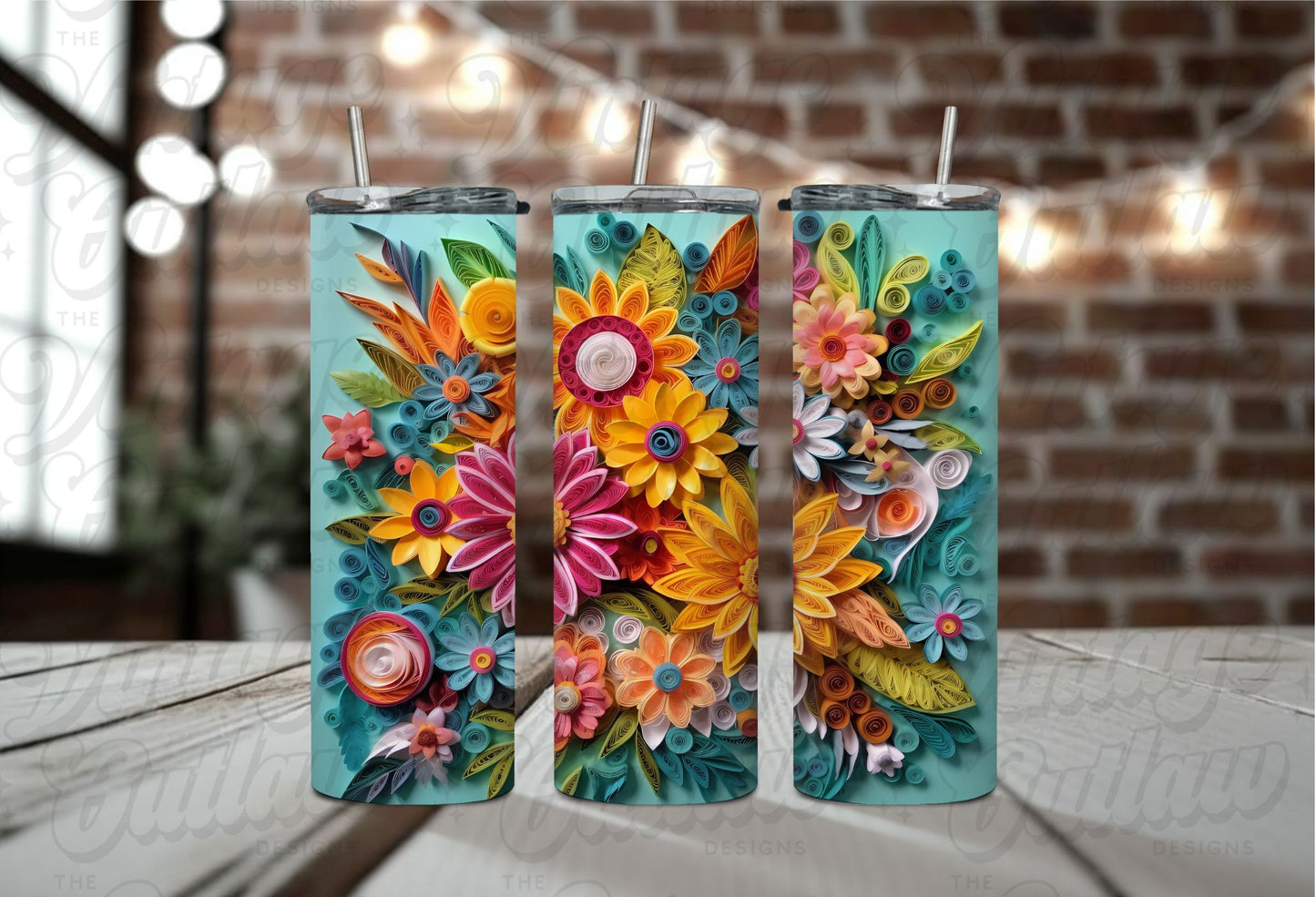 Summer Floral 3D Tumbler