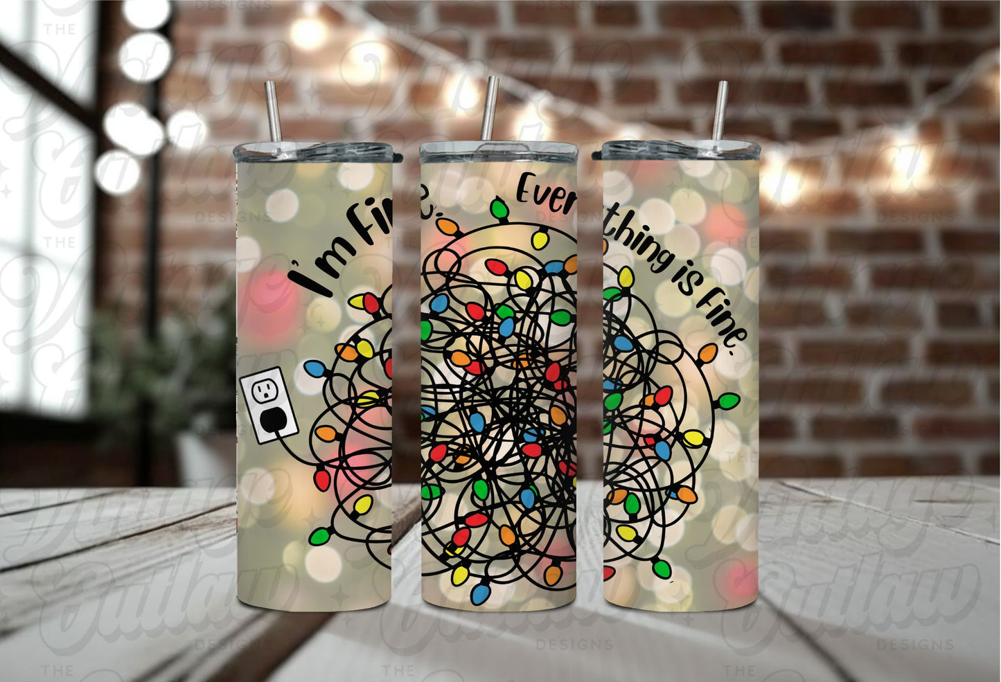 I'm Fine Christmas Tumbler