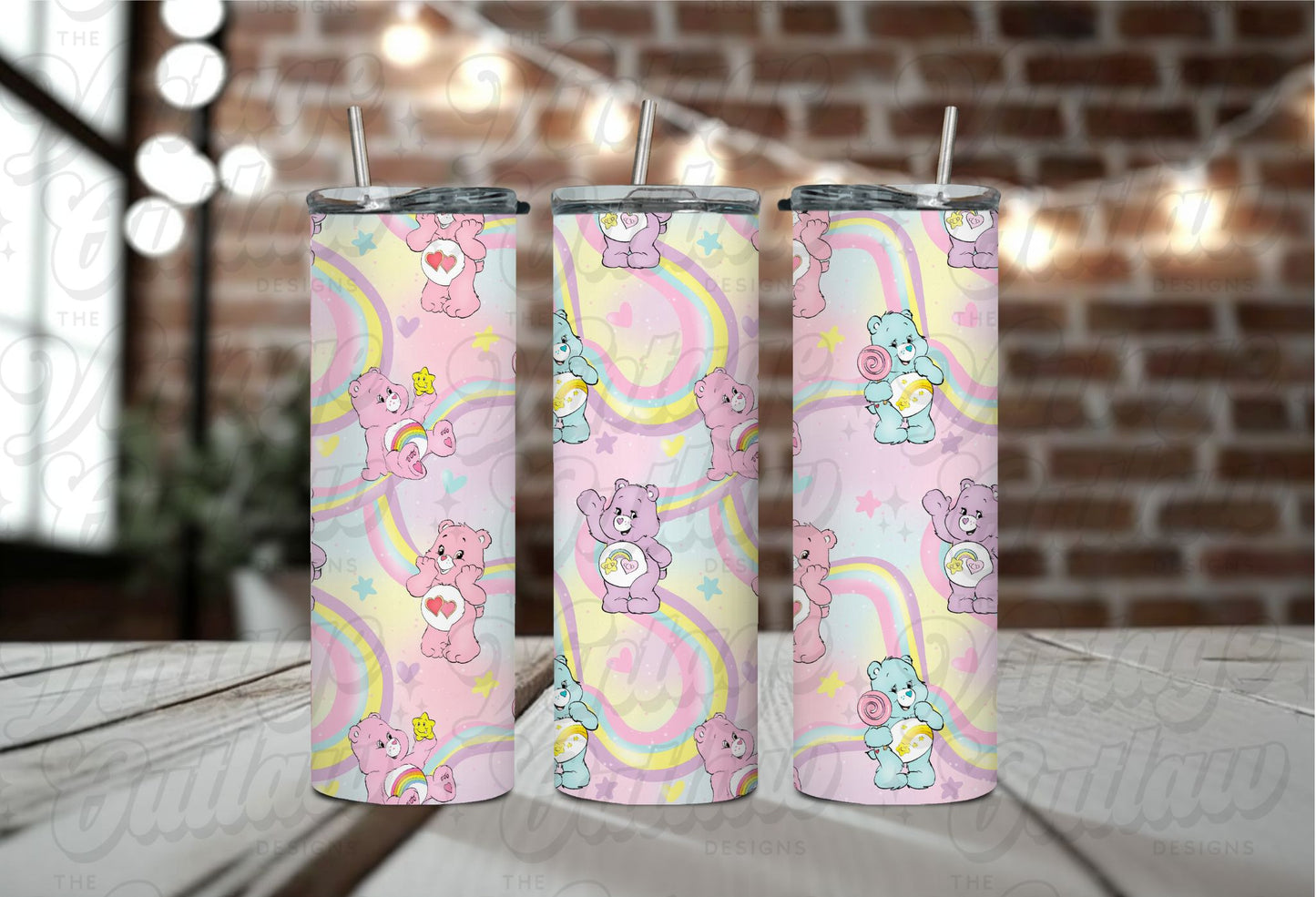 Pastel Care Bears Tumbler