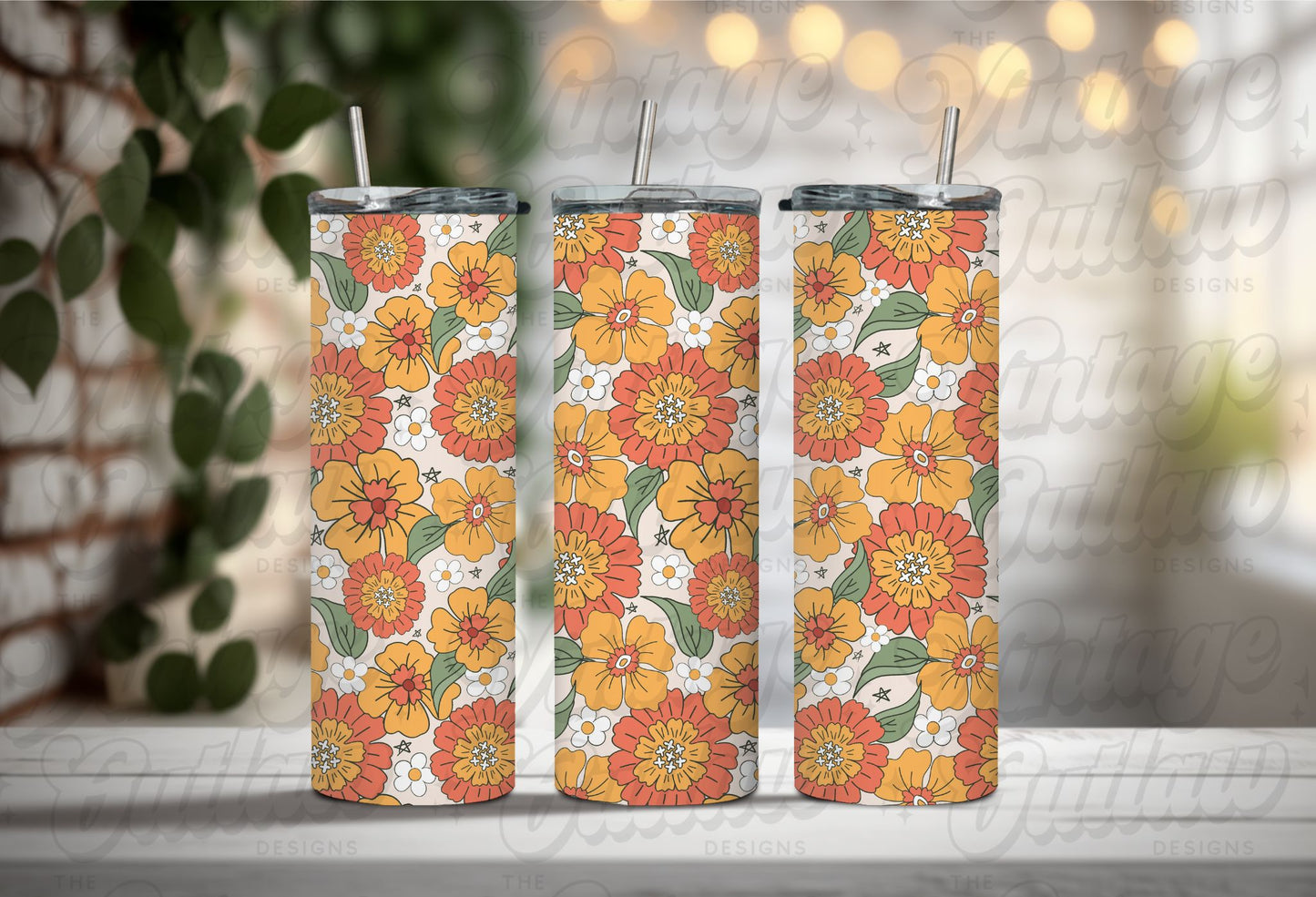 Thanksgiving Floral Tumbler