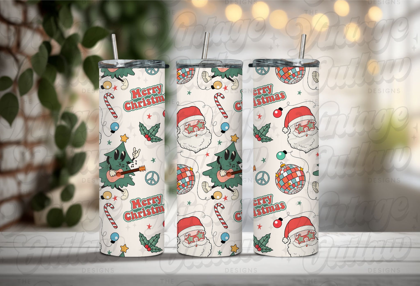 Retro Santa Christmas Tumbler