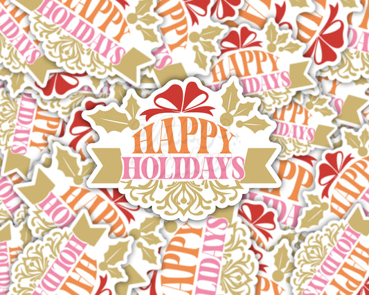 Happy Holidays Ornament Sticker