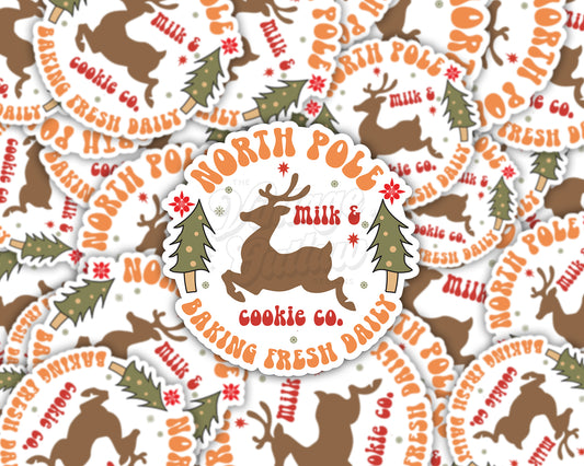 North Pole Milk & Cookies Sticker