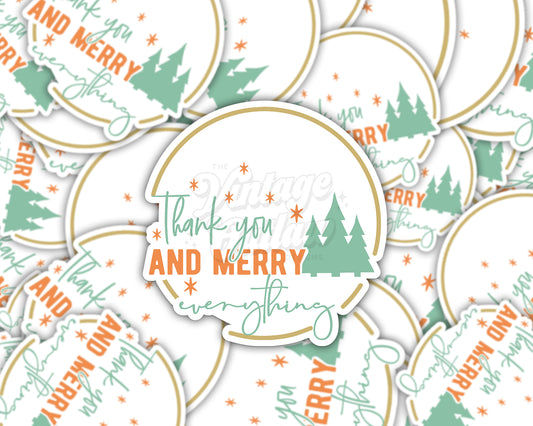 Thank you Merry Everything Trees Sticker